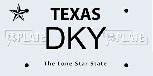 DKY Texas License Plate