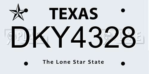DKY4328 Texas License Plate