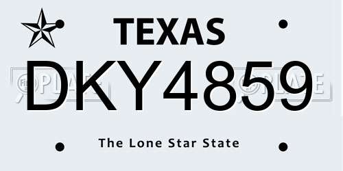 DKY4859 Texas License Plate