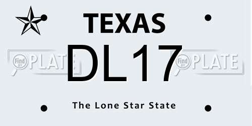 DL17 Texas License Plate