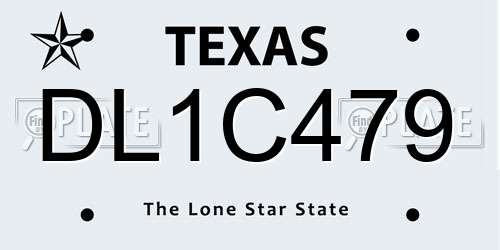DL1C479 Texas License Plate