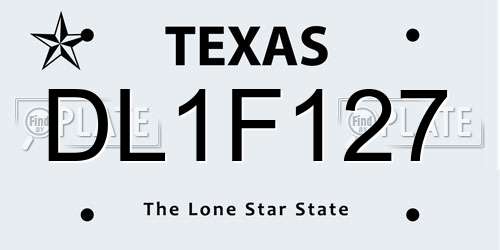 DL1F127 Texas License Plate