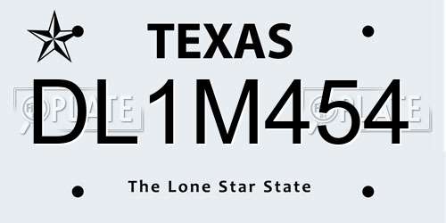 DL1M454 Texas License Plate