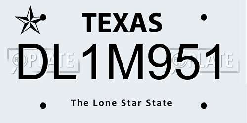 DL1M951 Texas License Plate