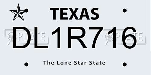 DL1R716 Texas License Plate