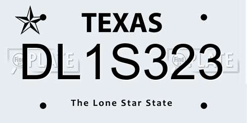 DL1S323 Texas License Plate