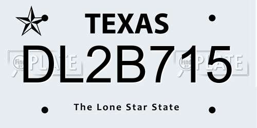 DL2B715 Texas License Plate