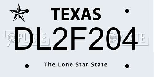 DL2F204 Texas License Plate