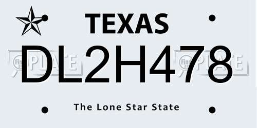 DL2H478 Texas License Plate