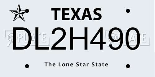 DL2H490 Texas License Plate