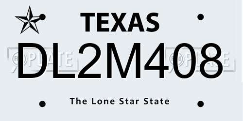 DL2M408 Texas License Plate