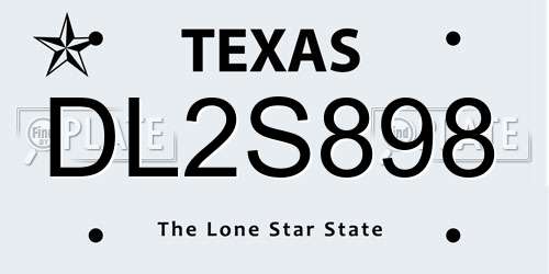DL2S898 Texas License Plate