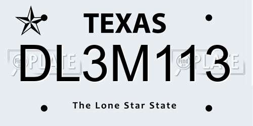 DL3M113 Texas License Plate