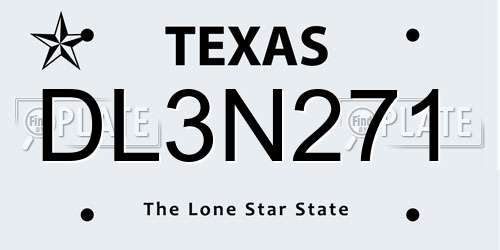 DL3N271 Texas License Plate