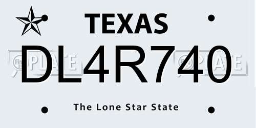 DL4R740 Texas License Plate