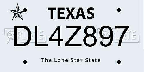 DL4Z897 Texas License Plate