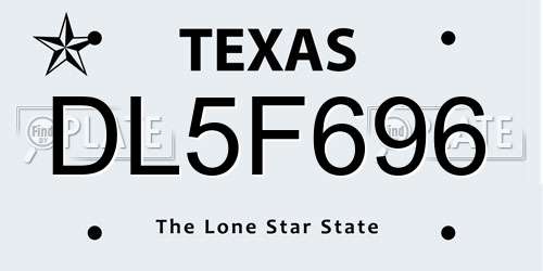 DL5F696 Texas License Plate