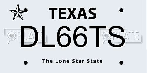 DL66TS Texas License Plate