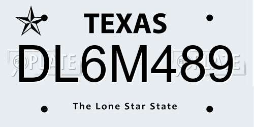 DL6M489 Texas License Plate