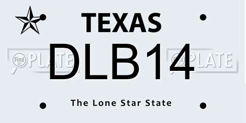 DLB14 Texas License Plate