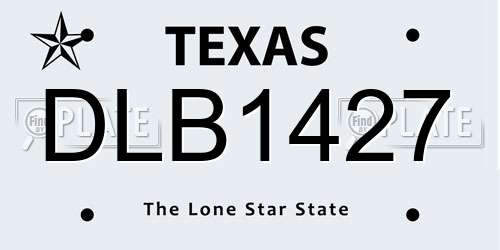 DLB1427 Texas License Plate
