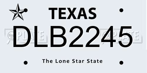 DLB2245 Texas License Plate