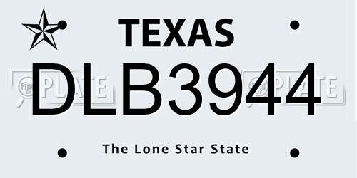 DLB3944 Texas License Plate