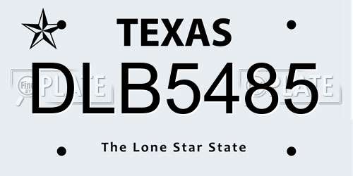 DLB5485 Texas License Plate