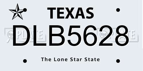 DLB5628 Texas License Plate