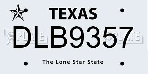 DLB9357 Texas License Plate