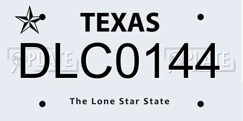 DLC0144 Texas License Plate