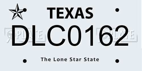 DLC0162 Texas License Plate