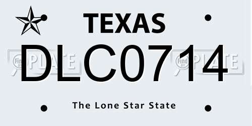 DLC0714 Texas License Plate