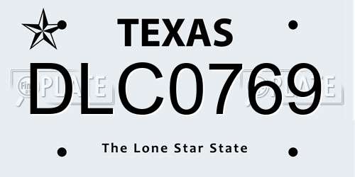 DLC0769 Texas License Plate