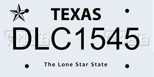 DLC1545 Texas License Plate