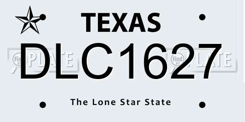 DLC1627 Texas License Plate