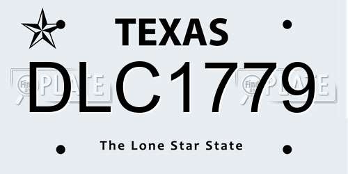 DLC1779 Texas License Plate