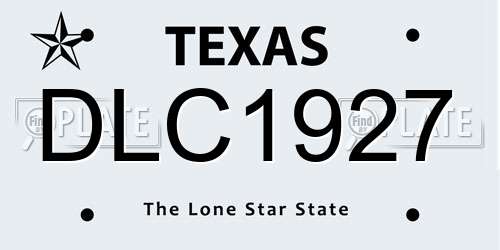 DLC1927 Texas License Plate