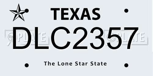 DLC2357 Texas License Plate