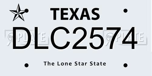 DLC2574 Texas License Plate