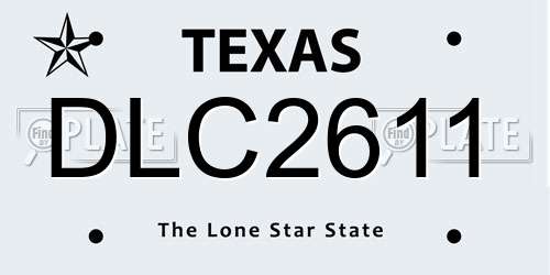 DLC2611 Texas License Plate