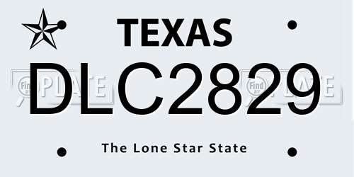 DLC2829 Texas License Plate