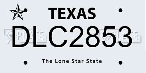 DLC2853 Texas License Plate