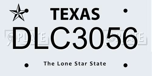 DLC3056 Texas License Plate