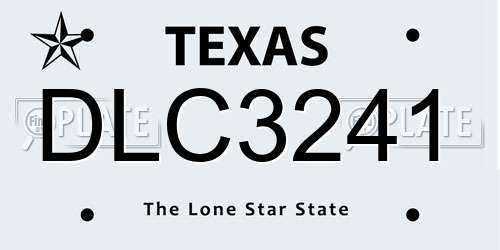 DLC3241 Texas License Plate