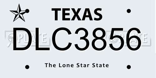 DLC3856 Texas License Plate