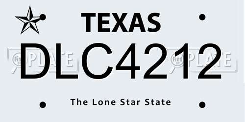 DLC4212 Texas License Plate