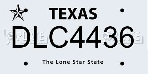 DLC4436 Texas License Plate