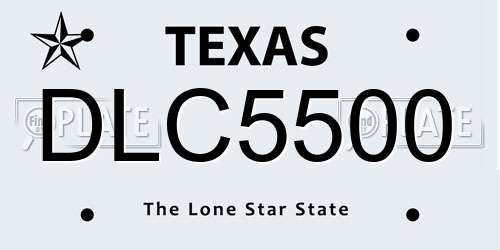 DLC5500 Texas License Plate