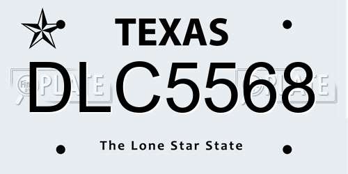 DLC5568 Texas License Plate